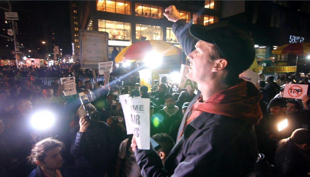 Election Night in NYC during Trump’s Victory Speech, 1st Protest Ever of President-Elect